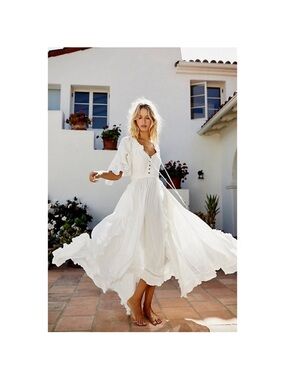 FREE PEOPLE Beach Bliss Maxi Dress in Ivory